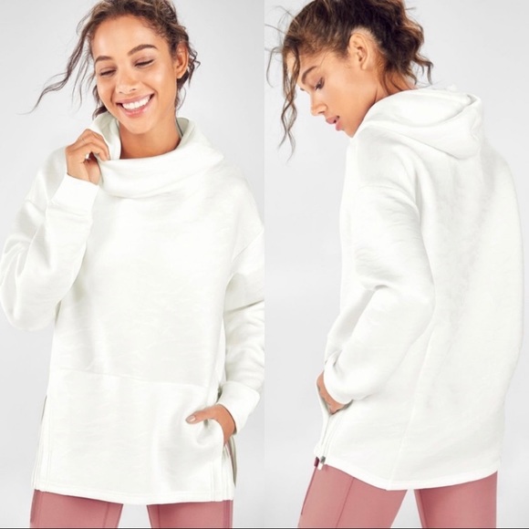 Fabletics Tops - Fabletics Lotta Cocoon II Pullover White Camo